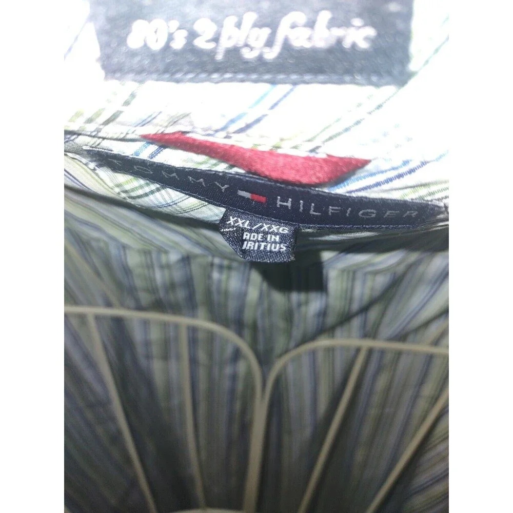 Tommy Hilfiger XXL Button Shirt Long Sleeve Multicolor 80's 2 ply Fabric